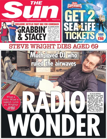 The Sun – Steve Wright Dies aged 69: Radio Wonder 