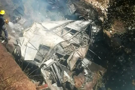 Bus plunges off bridge killing 45 in South Africa 