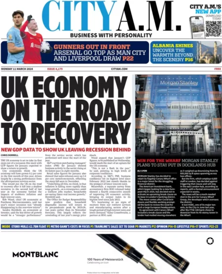 City AM – UK economy is on the road to recovery 