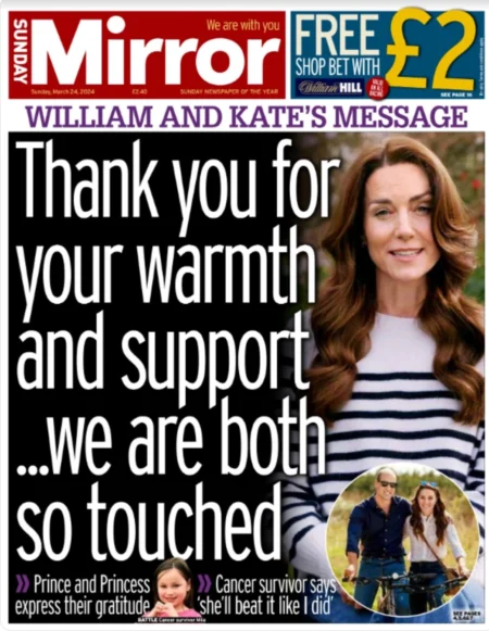 Sunday Mirror – Thank you for your warmth and support … we are both so touched