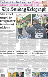 The Sunday Telegraph – Met Chief urged to resign over treatment of Jews 