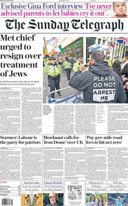 The Sunday Telegraph – Met Chief urged to resign over treatment of Jews 