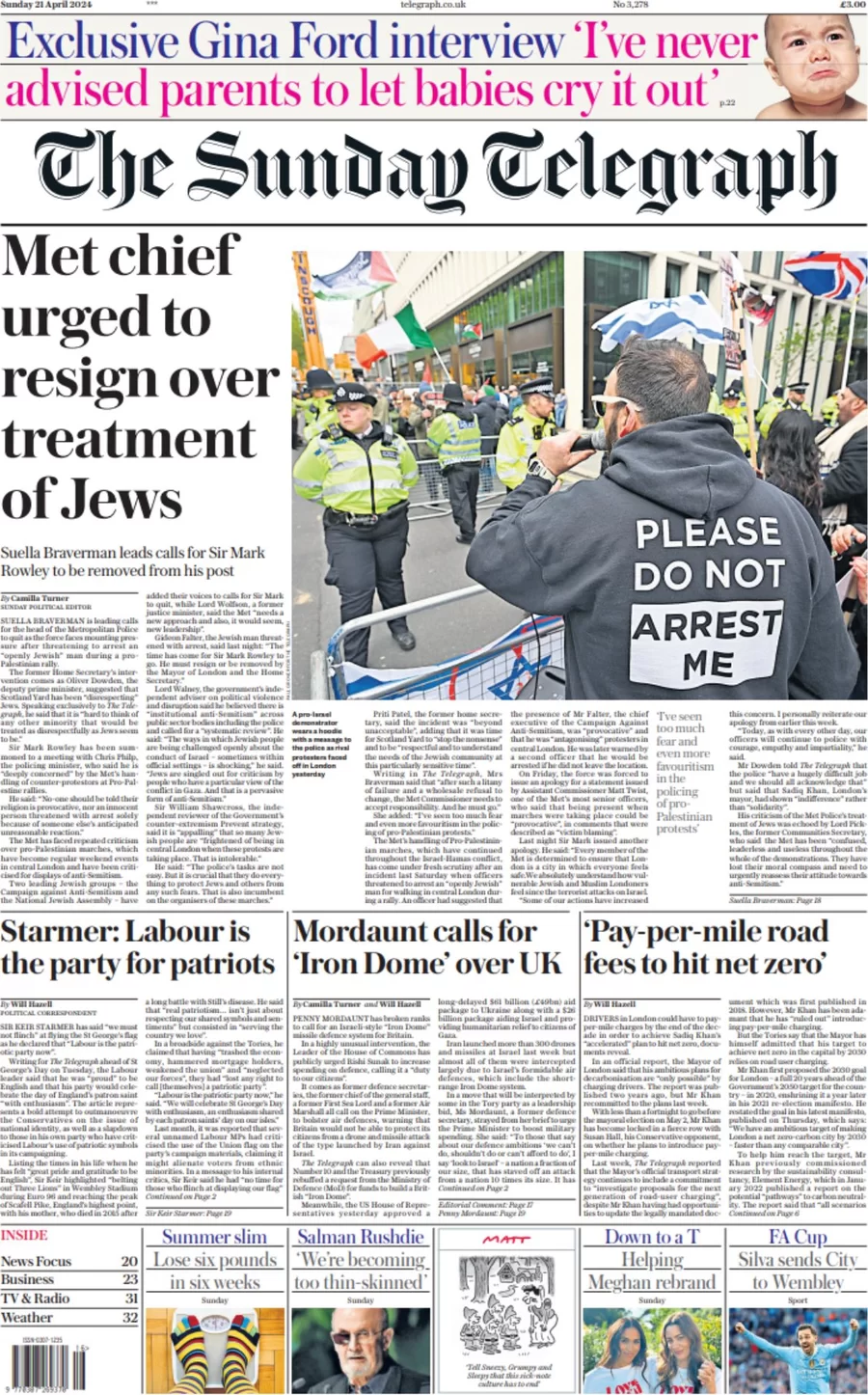 The Sunday Telegraph - Met Chief urged to resign over treatment of Jews 