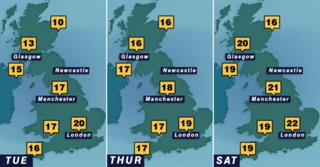 Map reveals where the warmest place in UK could be this week