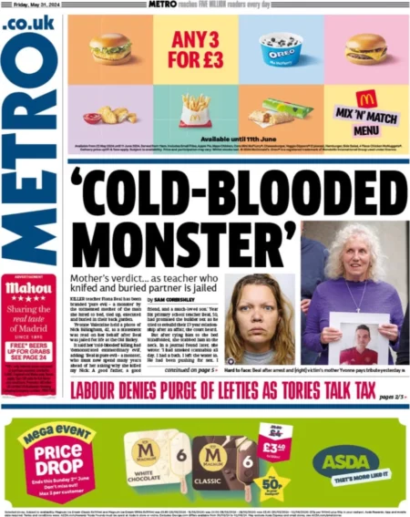 The Metro – ‘Cold-blooded monster’ 