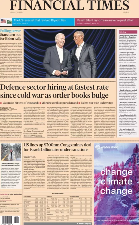 Defence sector hiring at fastest rate since cold war 