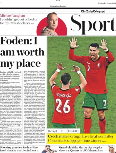 Telegraph Sport  – ‘Foden: I am worth my place’    