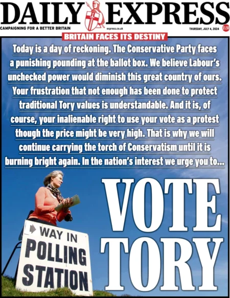 Daily Express – Vote Tory 