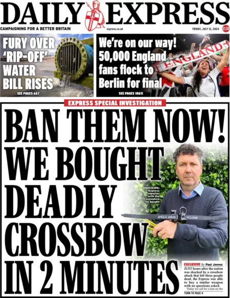 Daily Express – Ban them now! We bought deadly crossbow in 2 minutes