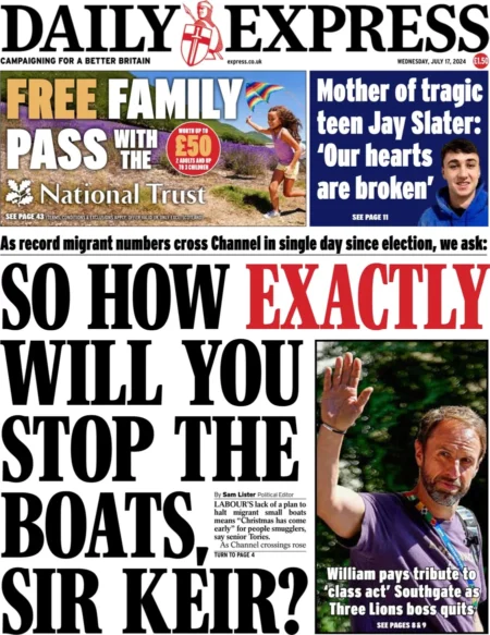 Daily Express – So how exactly will you stop the boats, Sir Keir?