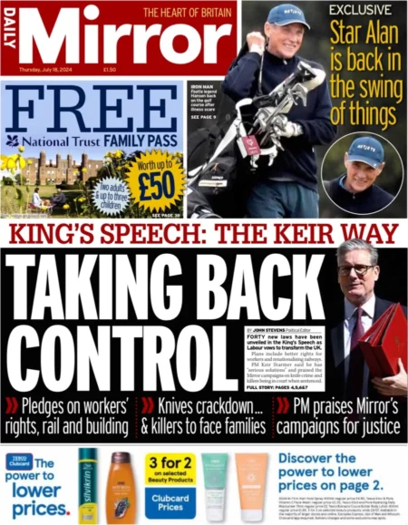 Daily Mirror – King’s Speech: Taking back control 