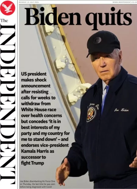 The Independent – Biden quits 