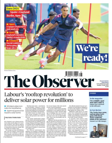 The Observer – Labour’s rooftop revolution to deliver solar power for millions 