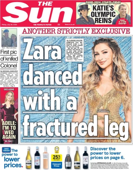 The Sun – Zara danced with a fractured leg 