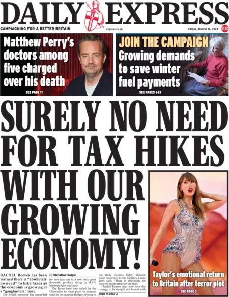 Daily Express – Surely no need for tax hikes with our growing economy 