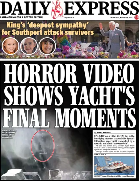 Daily Express – Horror Video Shows Yacht’s Final Moments 