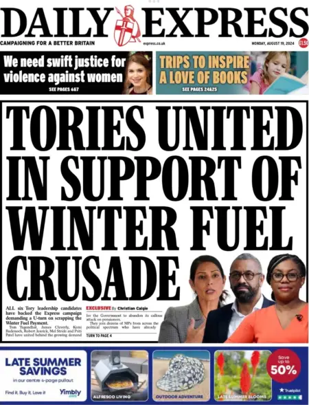 Daily Express – Tories united in support of winter fuel crusade 