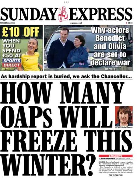 Sunday Express – How many OAPs will freeze this winter?