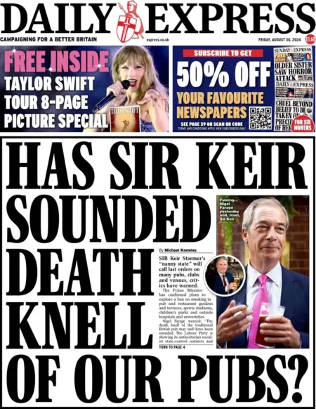 Daily Express – Has Sir Keir sounded death knell of our pubs?