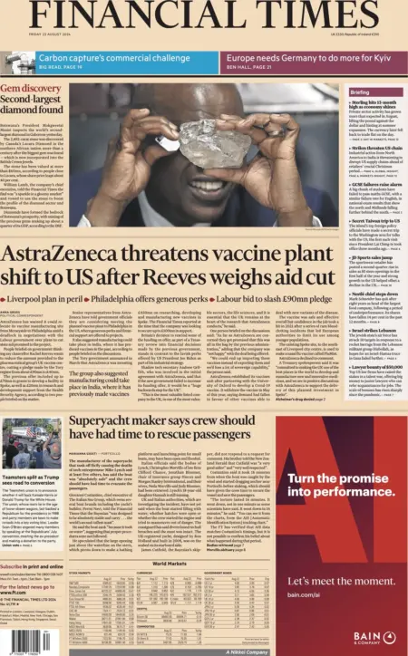 AstraZeneca threatens to move UK vaccine manufacturing to US