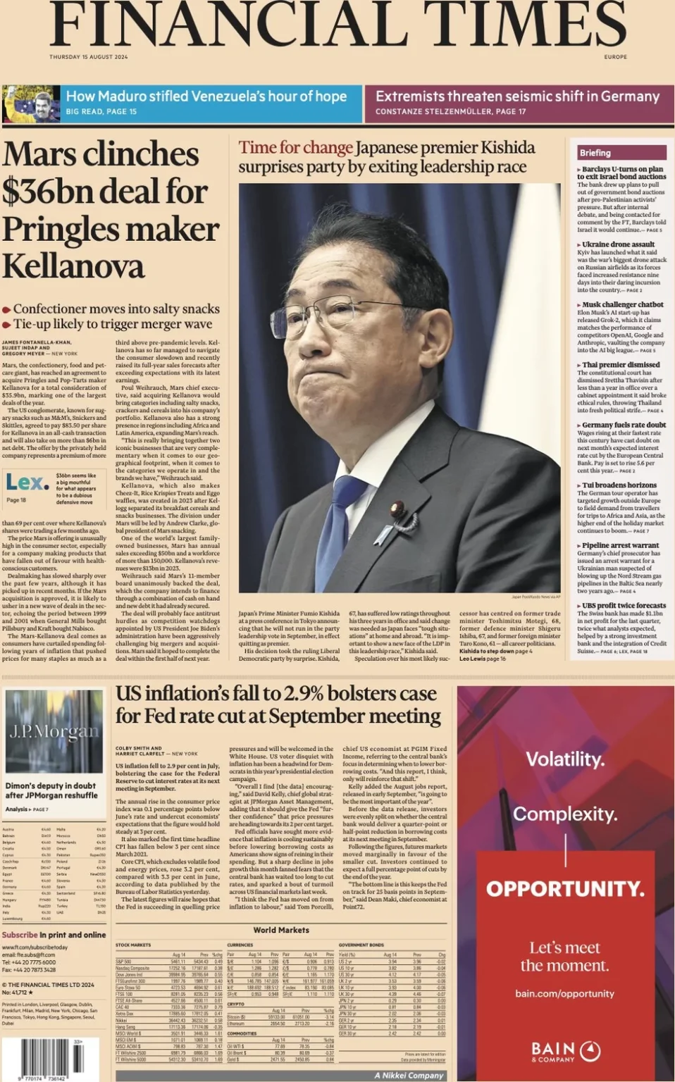FT – Mars clinches bn deal for Pringles maker Kellanova 