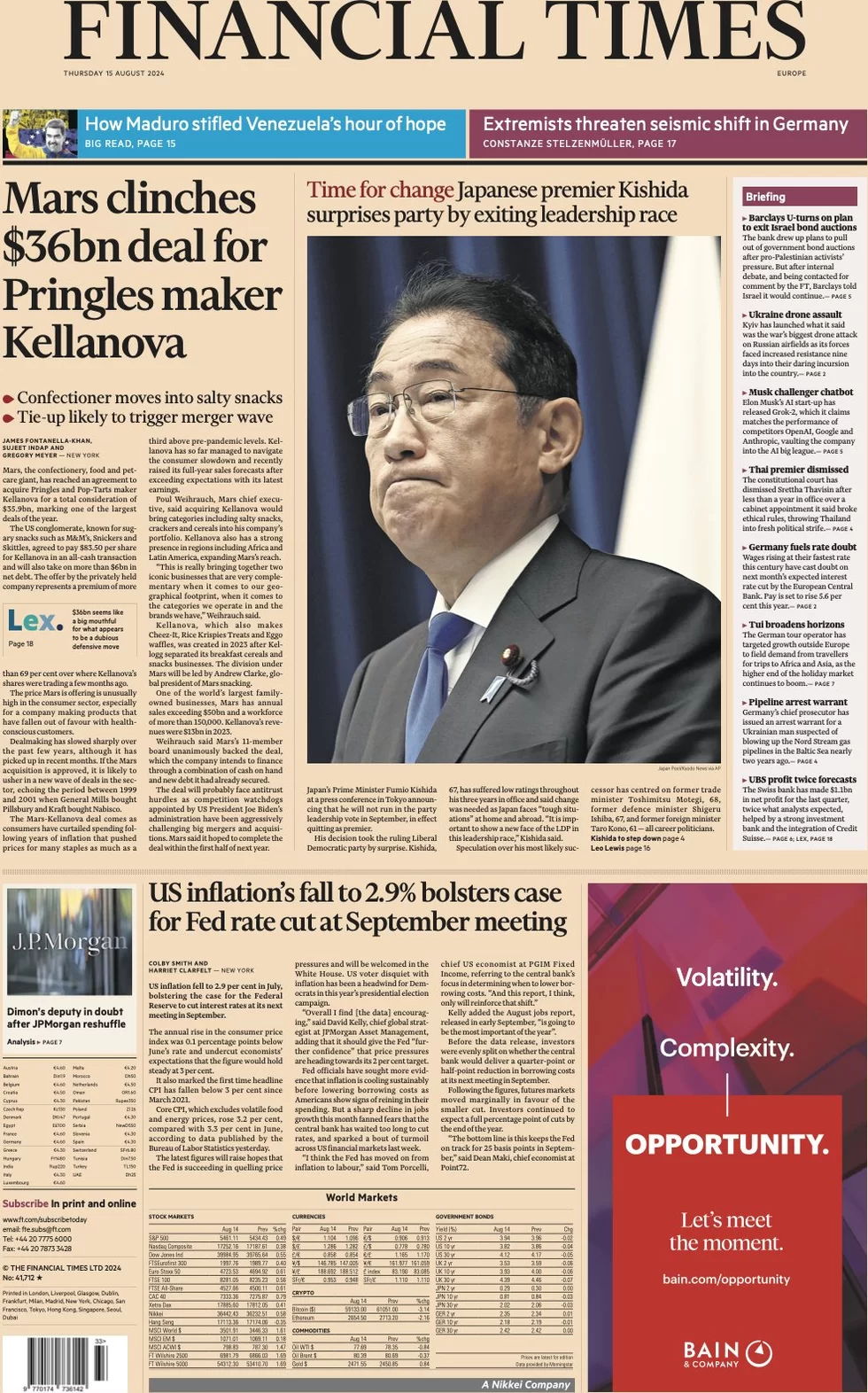 FT – Mars clinches bn deal for Pringles maker Kellanova 