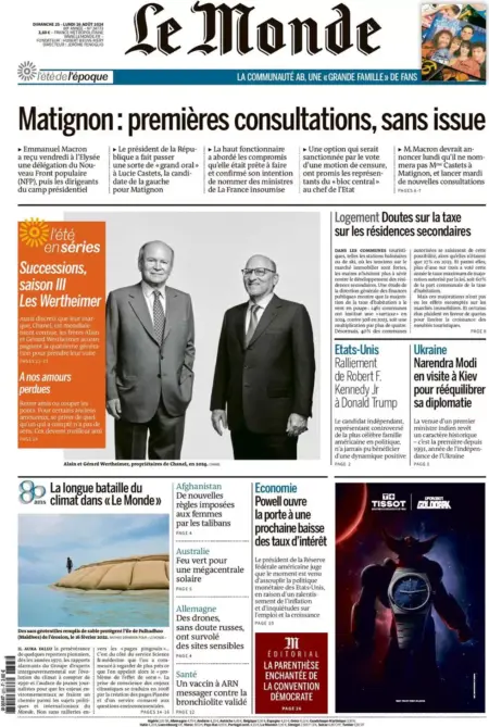 Le Monde – Matignon: Premieres Consultations, Sans Issue