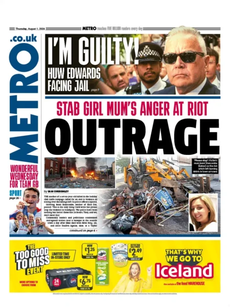 The Metro – Stab girls mum’s anger at riot: Outrage