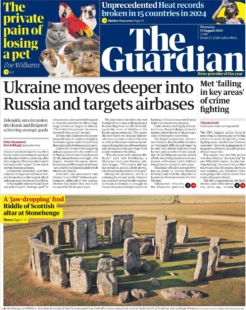 The Guardian – Ukraine moves deeper into Russia and targets airbases 
