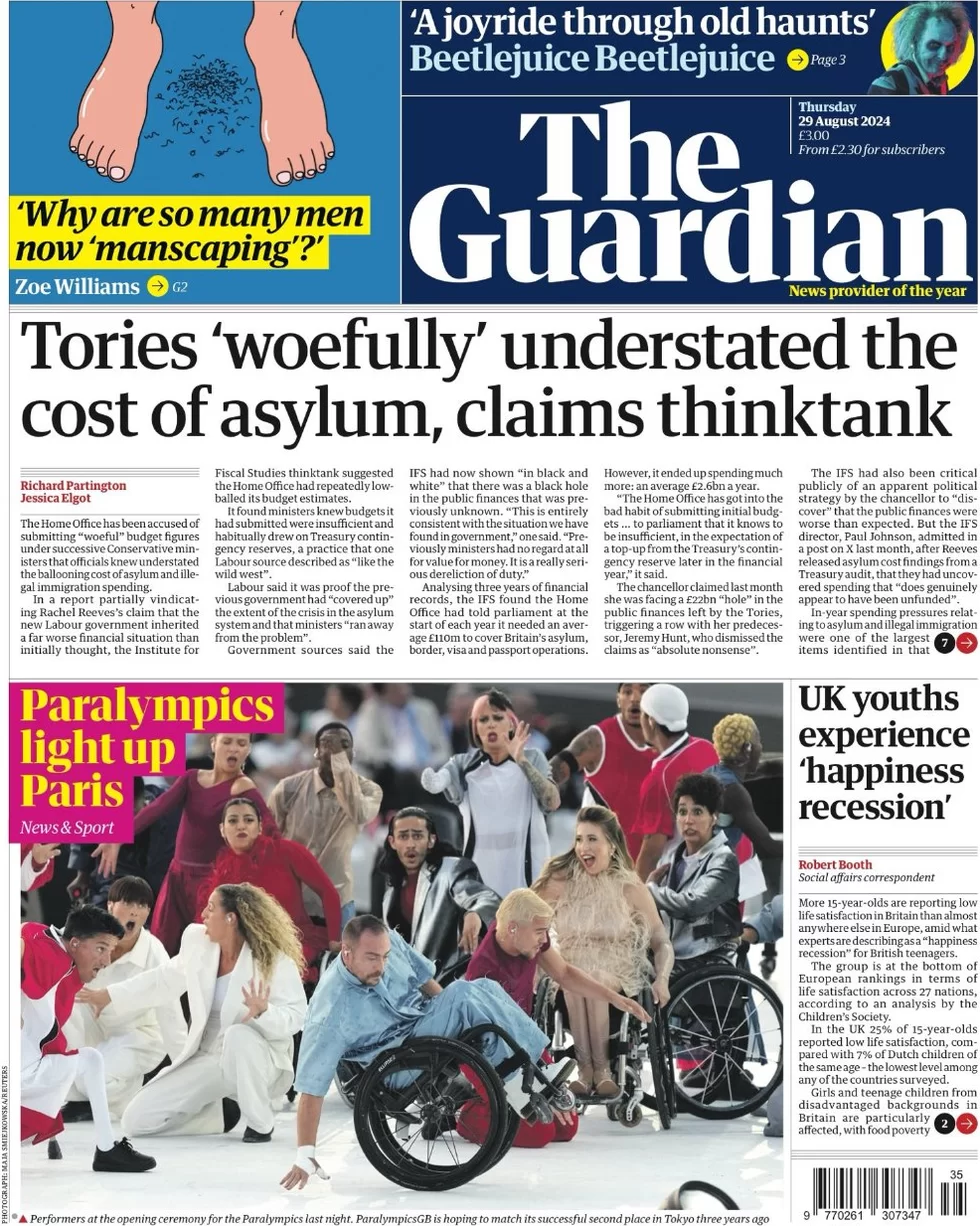 The Guardian - Tories woefully understated the cost of asylum, claims think tank