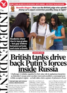 The Independent – British tanks drive back Putin’s forces inside Russia 