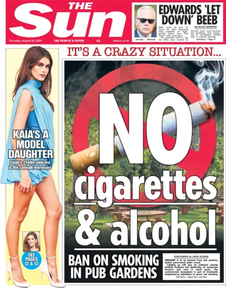 The Sun – No cigarettes & alcohol 