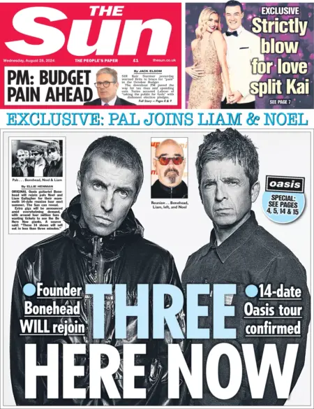 The Sun – Oasis reunion: Three Here Now 