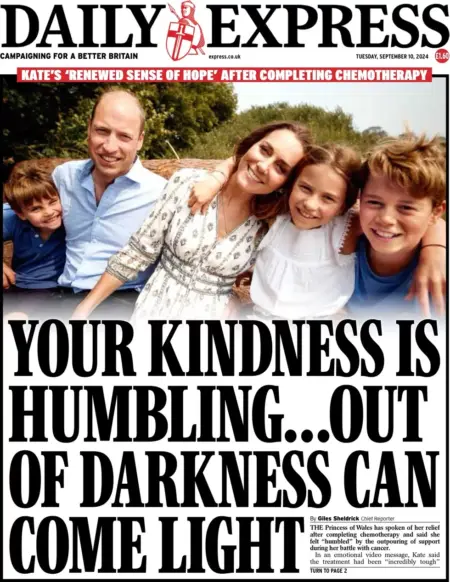 Daily Express – Your kindness is humbling … out of darkness can come light 