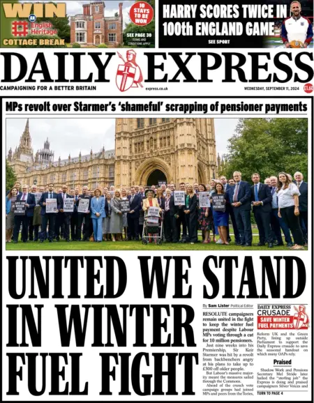 Daily Express – United we stand in winter fuel fight 