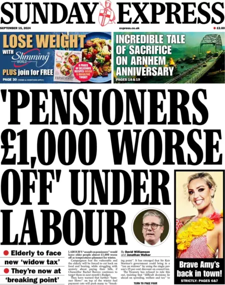 Sunday Express – ‘Pensioners £1,000 worse off under Labour’ 