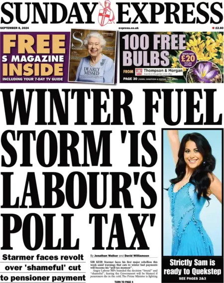 Sunday Express – Winter fuel storm is Labour poll tax 