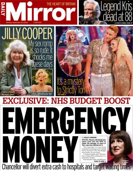 Daily Mirror – NHS Budget Boost: Emergency money 