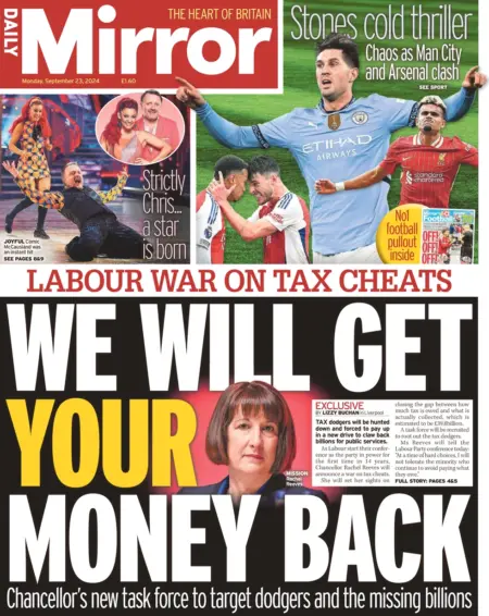 Daily Mirror – Labour war on tax cheats: we will get your money back 