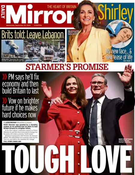 Daily Mirror – Starmer’s Promise: Tough Love 