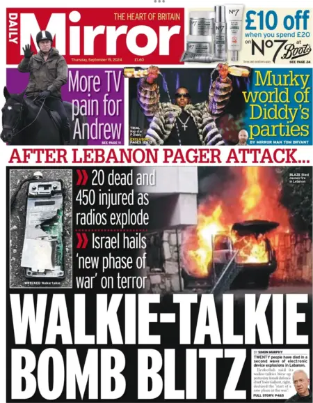 Daily Mirror – Walkie-talkie bomb blitz