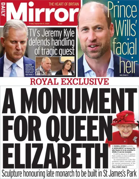 Daily Mirror – A monument for Queen Elizabeth 