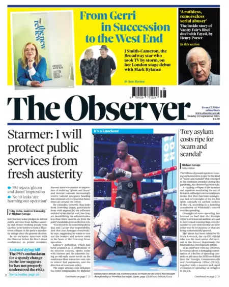 The Observer – Starmer: I will protect public services from fresh austerity 