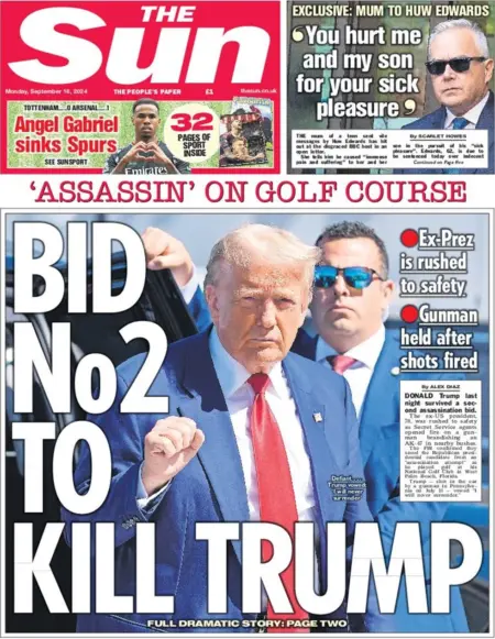 The Sun – Bid No 2 to kill Trump 