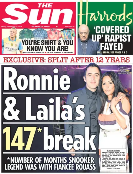 The Sun – Ronnie and Laila’s 147 break 