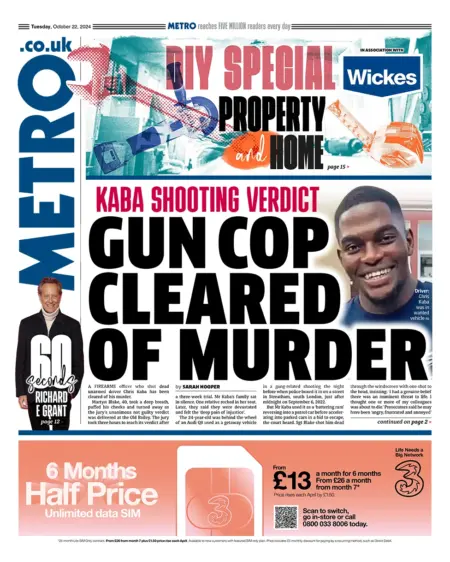 Metro – Gun cop cleared of murder 