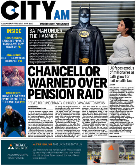 CITY AM – Chancellor warned over pensions raid