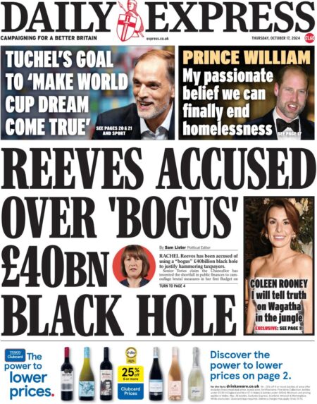 Daily Express – Reeves accused over bogus £40bn black hole