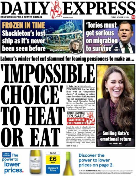 Daily Express – Winter fuel payments: Impossible choice to heat or eat