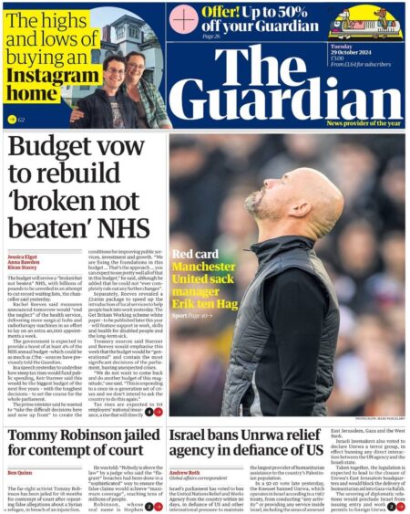 The Guardian – Budget vow to rebuild ‘broken not beaten’ NHS